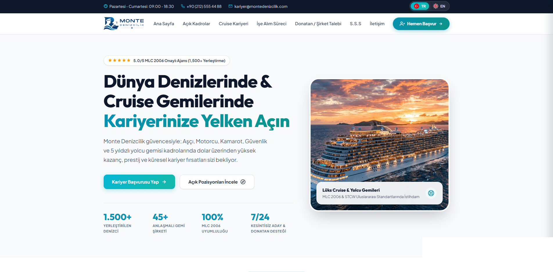 Monte Denizcilik - Uluslararası Gemi Personeli & Kruvaziyer İstihdam Portalı